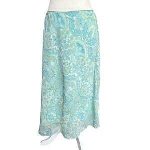 Y2K Paisley Light Blue Maxi Skirt Cottagecore Large
